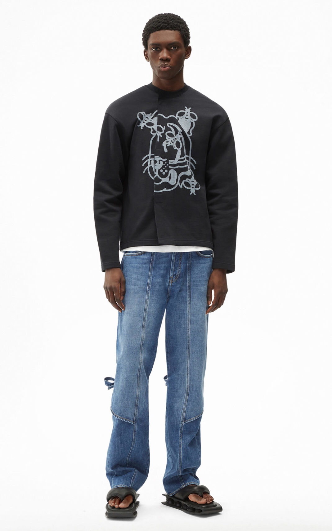 Sweat Zippé Kenzo Bee a Tiger Homme Noir | JDTN-97516